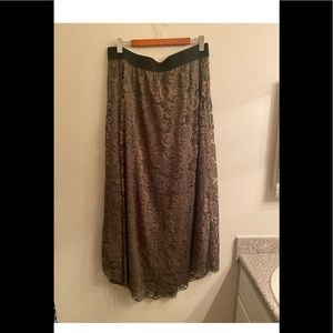 Lularoe Plus Size Army Green Lace Skirt